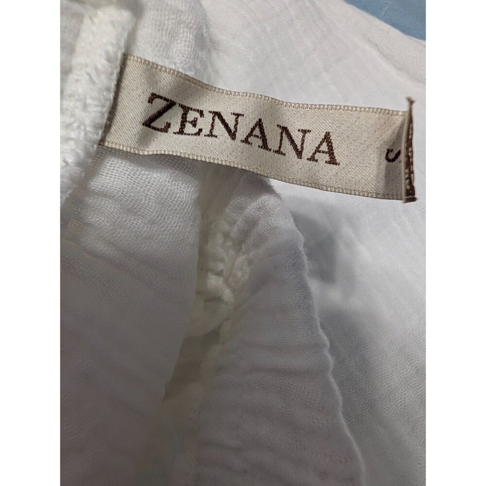 Zenana Cotton Wide Leg High Rise Gauze Pant Loungewear Small Resort Vacation - Picture 5 of 10